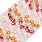 Electroplated Glass Beads Strands, Clover, Faceted, Orange Red, 8.5x8.5x5mm, Hole: 1.2mm, about 48~50pcs/strand, 40~41.5cm