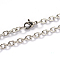 Tarnish Resistant 201 Stainless Steel Cable Chains Necklaces, with Lobster Claw Clasps, Stainless Steel Color, 22.04 inch(56cm), 4mm