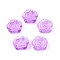Baking Paint Transparent Glass Beads, Flower, Violet, 17.5~18x18~18.5x7.5~8.5mm, Hole: 1.2~1.5mm