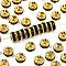 Brass Rhinestone Spacer Beads, Grade AAA, Straight Flange, Nickel Free, Golden Metal Color, Rondelle, Jet, 8x3.8mm, Hole: 1.5mm