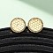 Brass Stud Earrings, Nickel Free, Real 18K Gold Plated, Flat Round, 10mm