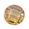Cubic Zirconia Charms, Faceted, Flat Round, Pale Goldenrod, 2x4mm, Hole: 0.7~0.8mm