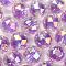 UV Plating Transparent Acrylic European Beads, Large Hole Beads, Round, Blue Violet, 13.5x13mm, Hole: 4mm