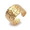 Hammered 304 Stainless Steel Loop Ring Base, Ring Components, Golden, 14mm, Hole: 2.5mm, Inner Diameter: 18mm