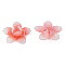 Plastic Beads, Flower, Salmon, 29x28x12.5mm, Hole: 1mm