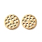 Hollow 304 Stainless Steel Charms, Flat Round, Ion Plating(IP), Golden, 6x1mm, Hole: 0.6mm