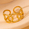 201 Stainless Steel Oval Link Chain Cuff Rings, Golden, Inner Diameter: 21mm