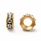 Ion Plating(IP) 201 Stainless Steel Crystal Rhinestone Spacer Beads, Donut, Real 18K Gold Plated, 11x4.5mm, Hole: 5.5mm