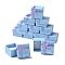 12Pcs Valentines Day Presents Packages Cardboard Ring Boxes, with Satin Ribbons Bowknot Outside, Square, Cornflower Blue, 4.1x4.1x2.6cm