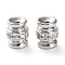 925 Sterling Silver Beadss, Cubic Zirconia Spacer Beads, Column, Real Platinum Plated, 5.5x4.5mm, Hole: 1.2mm