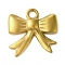 304 Stainless Steel Pendants, Bowknot Charm, Real 18K Gold Plated, 17.5x18x3mm, Hole: 2mm