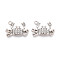 Alloy Rhinestone Pendants, Crab Charms, Platinum, 16x22x3mm, Hole: 1.8mm