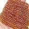 Transparent Electroplate Glass Beads Strands, Full Rainbow Plated, Faceted, Bicone, Dark Orange, 3.5~3.8x3.2mm, Hole: 0.8mm, about 107~110pcs/strand, 32.5~34cm